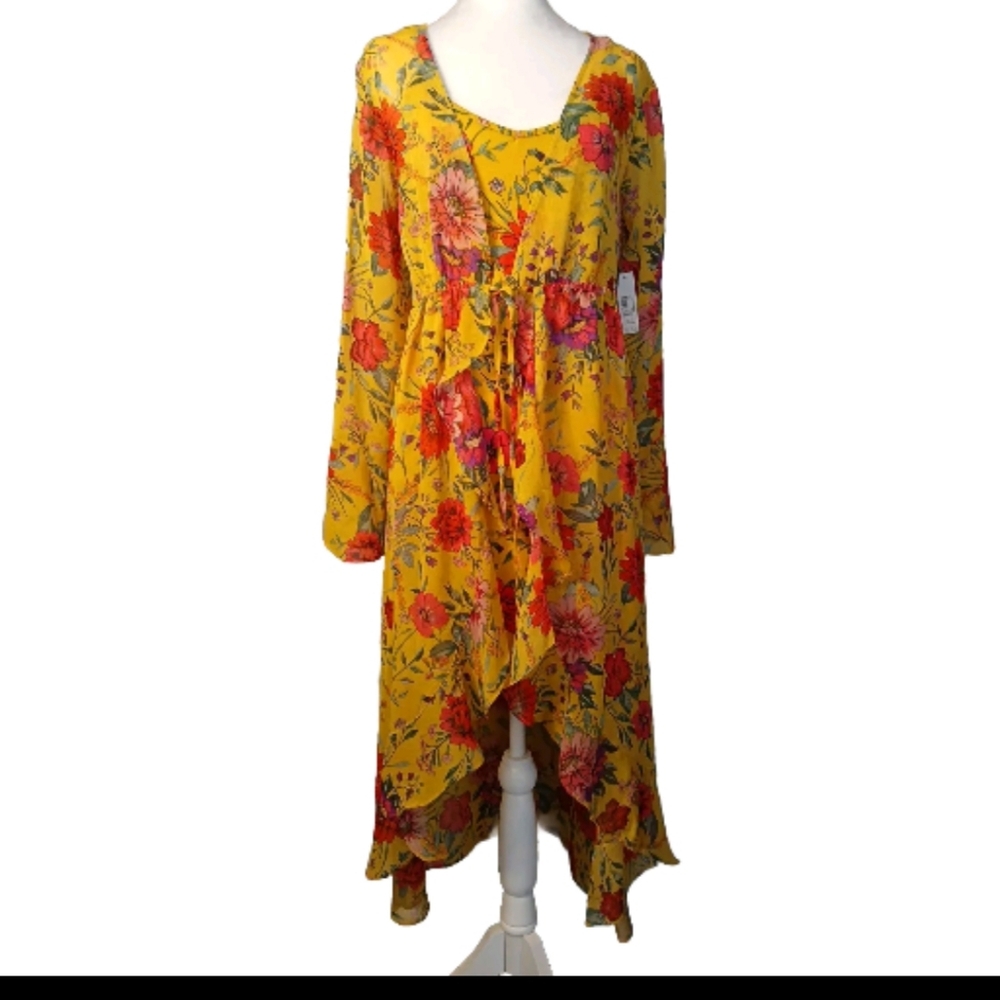 2PC T-SHIRT DRESS AND BEACH COVER-UP  MEDIUM